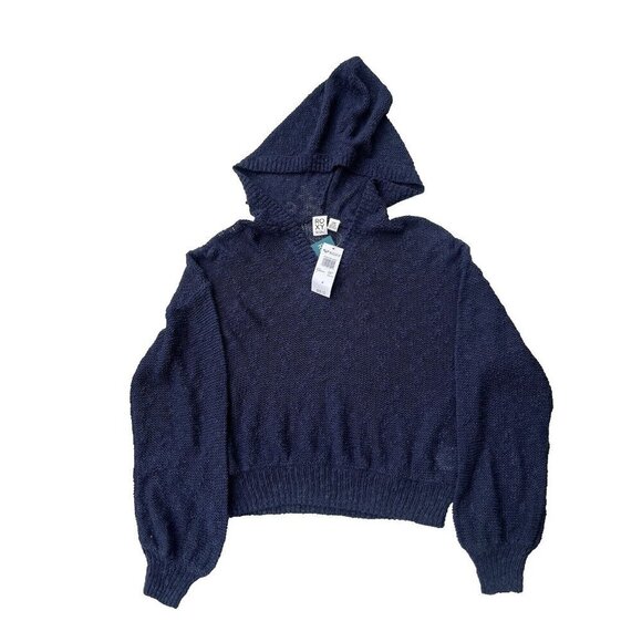 Roxy Tops - Roxy Together Again Knitted Hoodie in Mood Indigo Size M